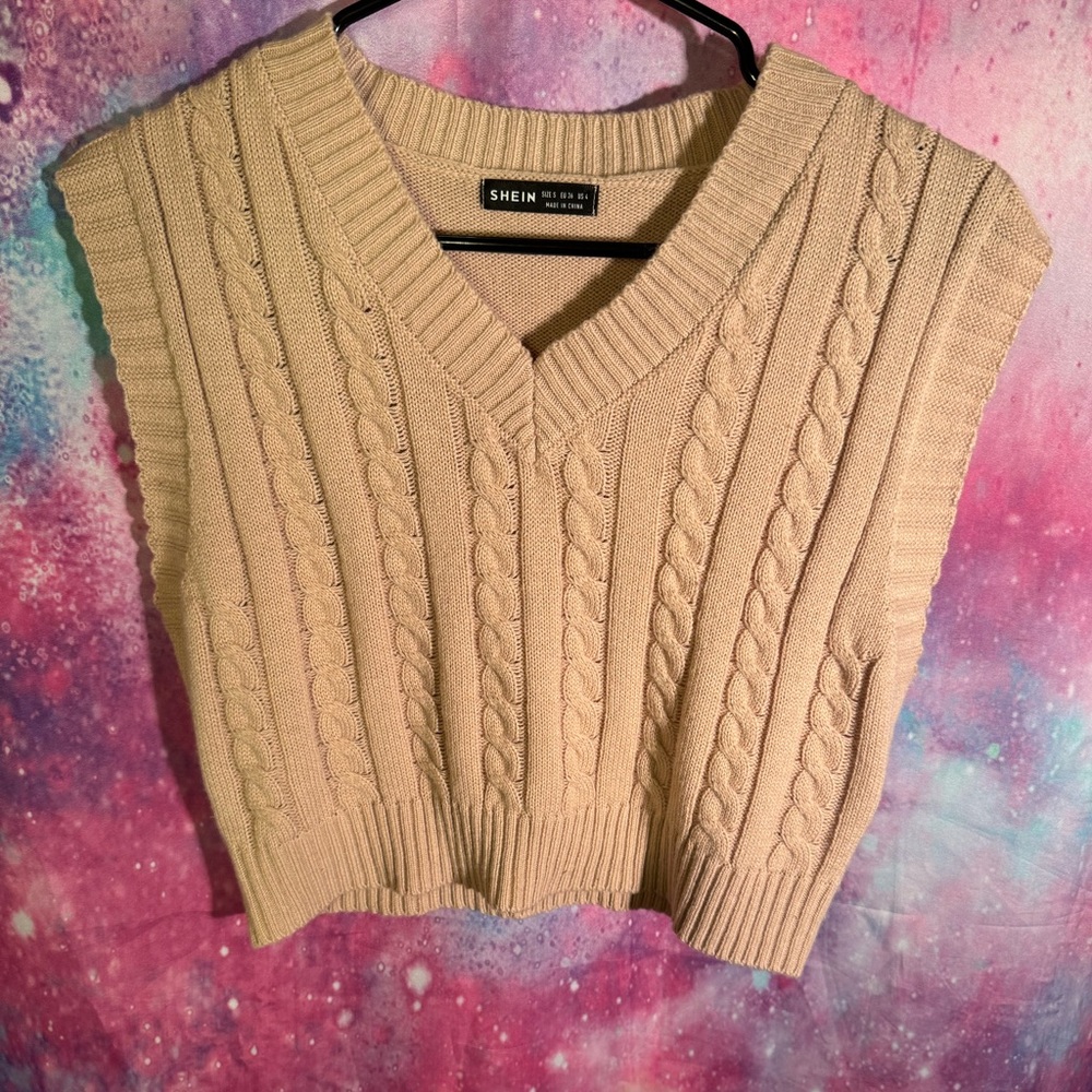 SHEIN Light Beige Knit Top